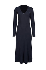 Equipment - Navy Ribbed Knit Maxi Dress Sz S - Current Boutique