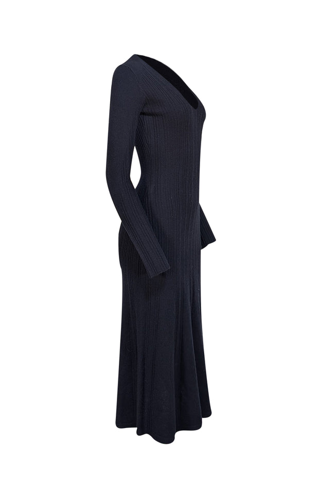 Equipment - Navy Ribbed Knit Maxi Dress Sz S - Current Boutique