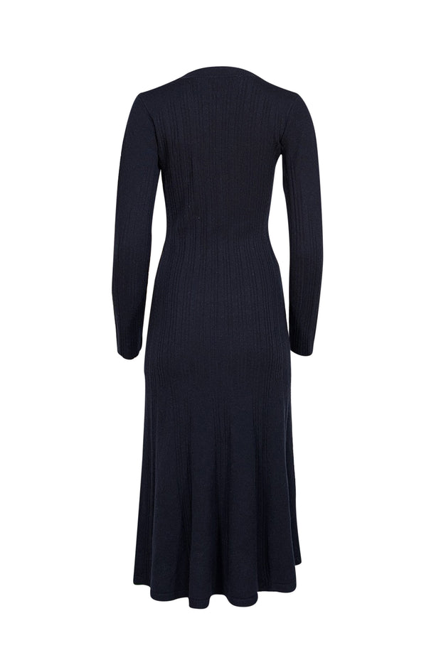 Equipment - Navy Ribbed Knit Maxi Dress Sz S - Current Boutique
