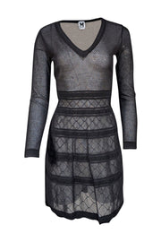 Missoni - Black Knit Semi-Sheer Long Sleeve Dress Sz S - Current Boutique