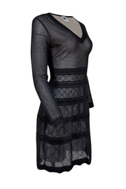 Missoni - Black Knit Semi-Sheer Long Sleeve Dress Sz S - Current Boutique