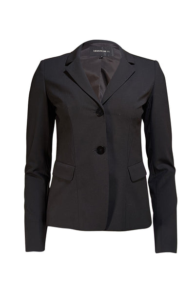 Lafayette 148 - Black Wool Two-Button Blazer Sz 0 - Current Boutique