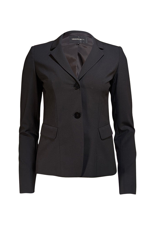 Lafayette 148 - Black Wool Two-Button Blazer Sz 0 - Current Boutique