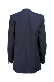Reiss - Navy w/ Brown Pinstripes Open Front Blazer Sz 6 - Current Boutique