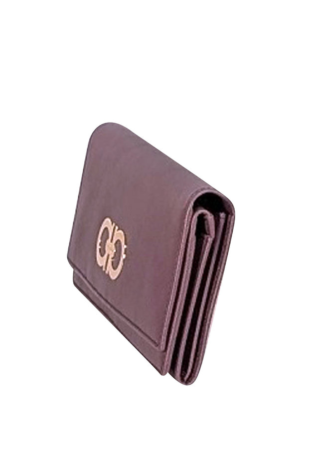 Ferragamo - Purple Saffiano Leather Long Wallet - Current Boutique