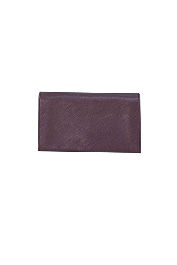Ferragamo - Purple Saffiano Leather Long Wallet - Current Boutique