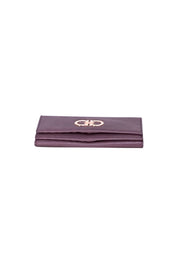 Ferragamo - Purple Saffiano Leather Long Wallet - Current Boutique