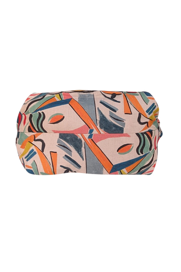 Lafayette 148 - Beige & Multi Color Print Canvas Tote - Current Boutique