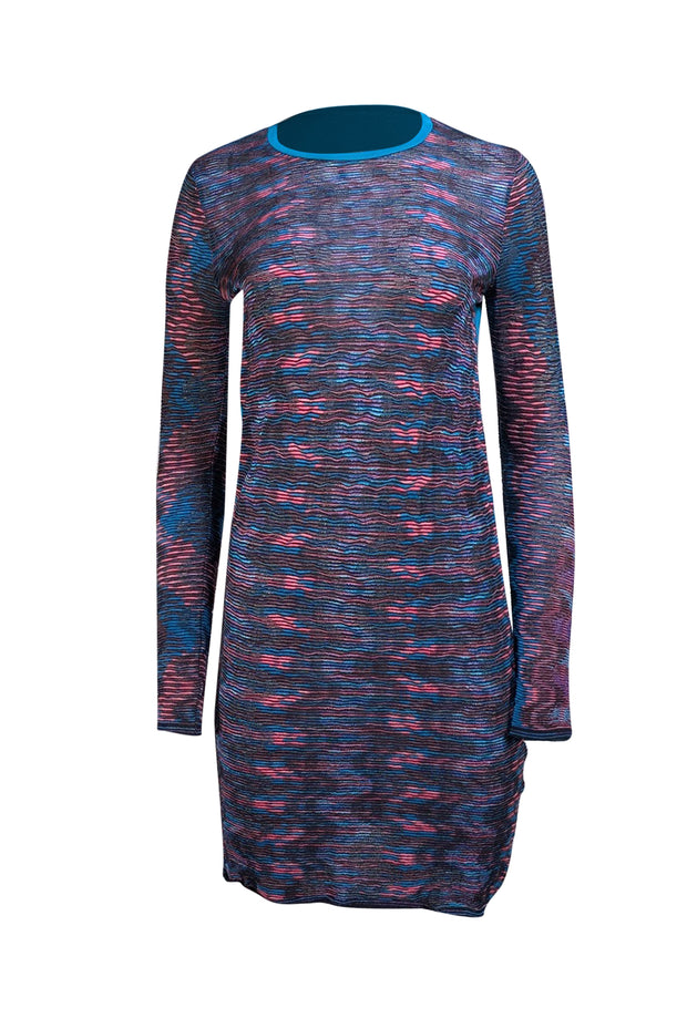 Missoni - Teal Blue, Black, & Pink Blend Long Sleeve Dress Sz S