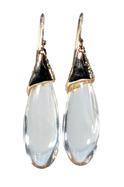 Alexis Bittar - Glass Teardrop Dangle Earrings w/ Gold Detail