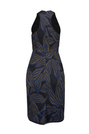 Jason Wu - Blue, Olive, & Black Leaf Jacquard Dress Sz 4