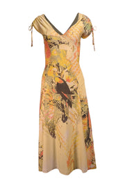 Roberto Cavalli - Yellow & Green Print Slip Dress Sz S - Current Boutique