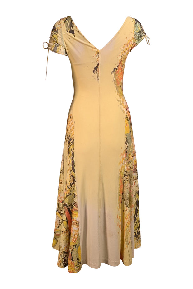 Roberto Cavalli - Yellow & Green Print Slip Dress Sz S - Current Boutique