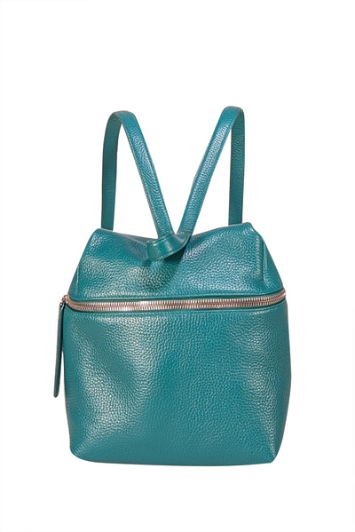 Kara - Kelly Green Pebbled Leather Mini Backpack - Current Boutique