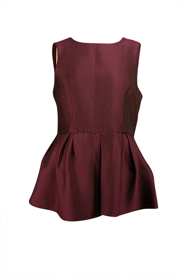 Tibi - Plum Sleeveless Peplum Top Sz 10 - Current Boutique