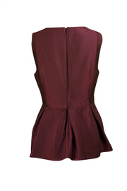 Tibi - Plum Sleeveless Peplum Top Sz 10 - Current Boutique