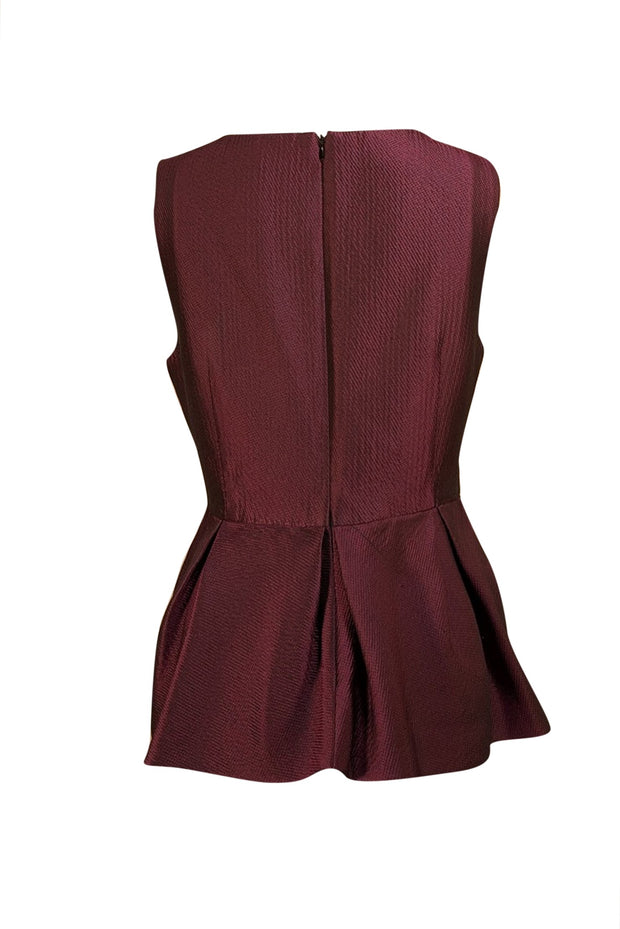 Tibi - Plum Sleeveless Peplum Top Sz 10 - Current Boutique