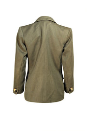 Yves St. Laurent - Olive Green Wool Single Button Blazer Sz 8 - Current Boutique