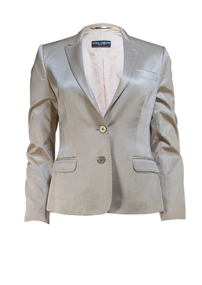 Dolce & Gabbana - Champagne Beige Two Button Blazer Sz 6 - Current Boutique