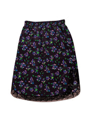Zadig & Voltaire - Navy w/ Blue & Green Floral Print Slip Skirt Sz M