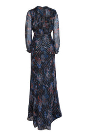 Veronica Beard - Black w/Multicolor Paisley Print Silk Floor Length Dress Sz 6 - Current Boutique