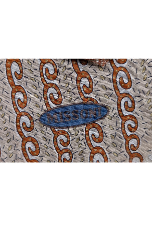Missoni - Beige, Tan, & White Print Large Scarf
