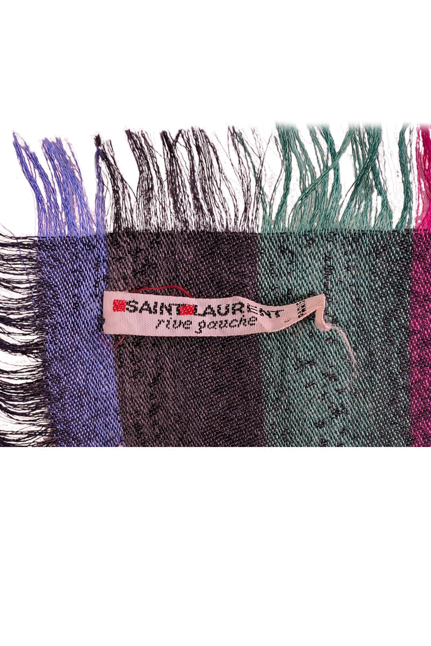Yves Saint Laurent - Purple, Green, Navy, & Black Print Scarf