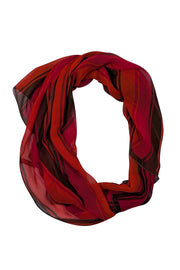 Giorgio Armani - Orange, Red, & Brown Stripe Silk Scarf
