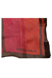 Giorgio Armani - Orange, Red, & Brown Stripe Silk Scarf