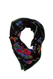 Emanuel Ungaro - Black & Multicolor Floral Silk Scarf