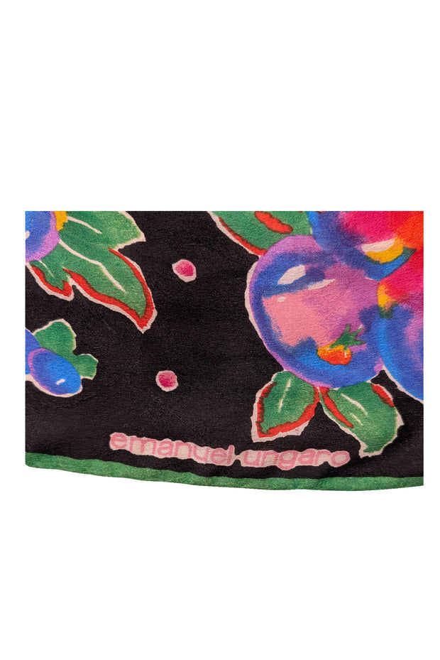 Emanuel Ungaro - Black & Multicolor Floral Silk Scarf