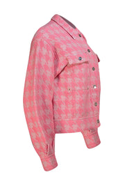 Sandro - Pink & White Print Snap Button Front Jacket Sz 6