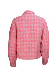 Sandro - Pink & White Print Snap Button Front Jacket Sz 6