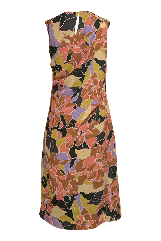Dries Van Noten - Tan, Green, Lavender, & Peach Print Dress Sz 6 - Current Boutique