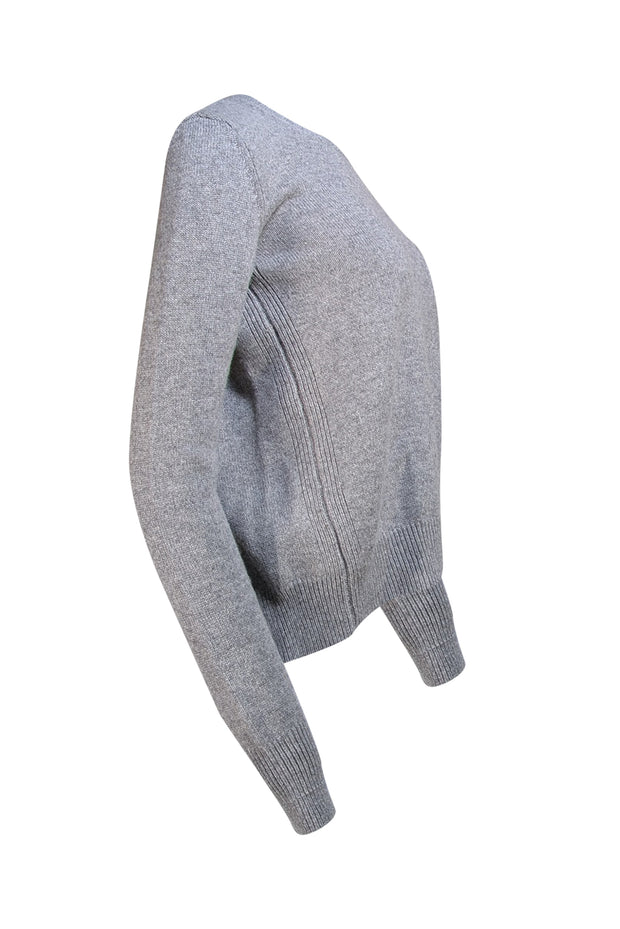 Celine - Grey Open Back Cashmere Sweater Sz XS - Current Boutique