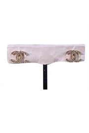 Chanel - Brushed Gold Jewel Logo Stud Earrings