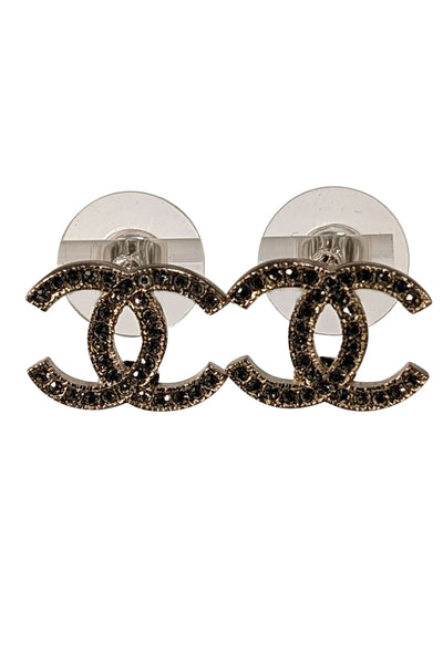 Chanel - Brushed Gold Jewel Logo Stud Earrings
