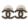 Chanel - Brushed Gold Jewel Logo Stud Earrings