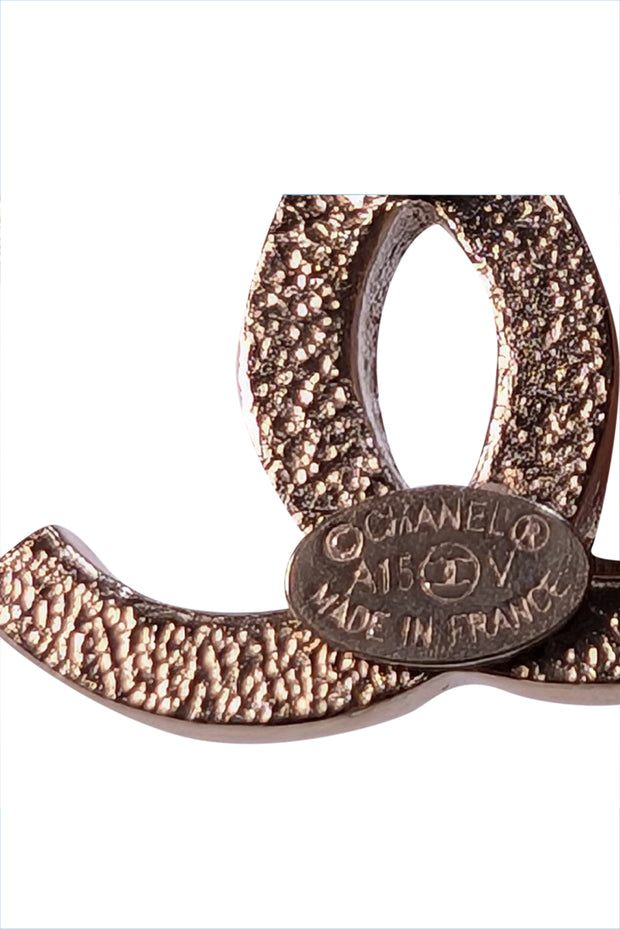 Chanel - Brushed Gold Jewel Logo Stud Earrings