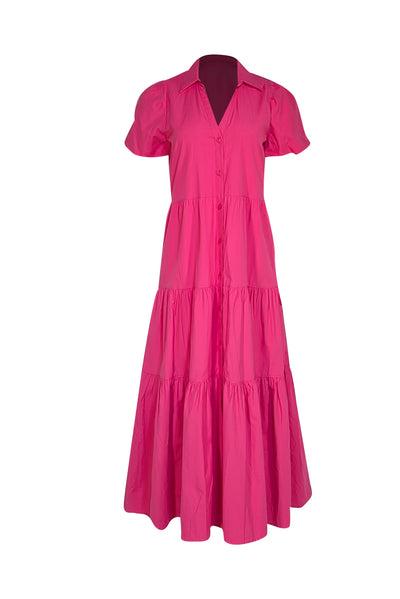 Brochu Walker - Hot Pink "Havana" Maxi Shirt Dress Sz S