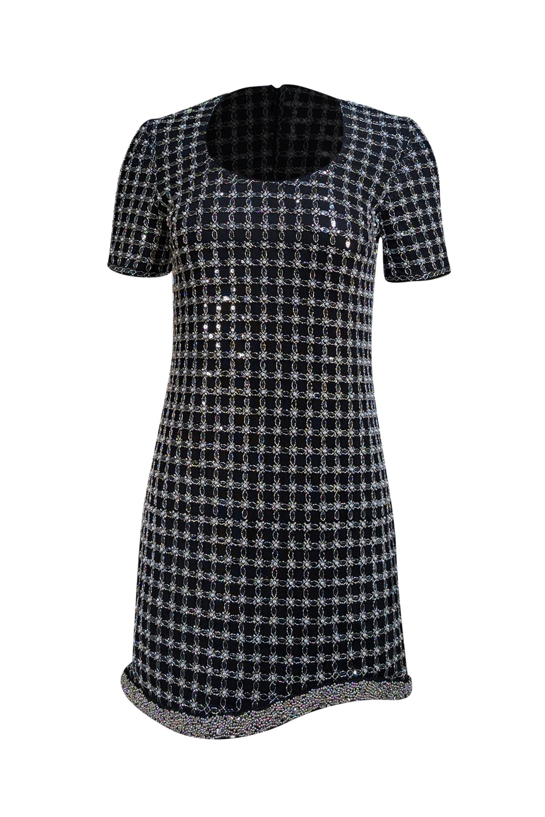 blue dress for baby girl Simkhai - Black Beaded & Sequin Short Sleeve Mini Dress Sz 2