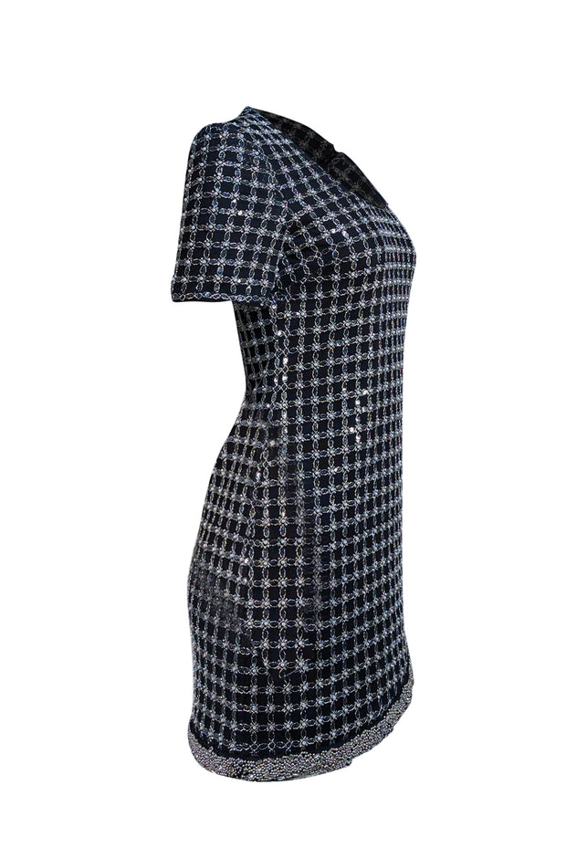 Simkhai - Black Beaded & Sequin Short Sleeve Mini Dress Sz 2