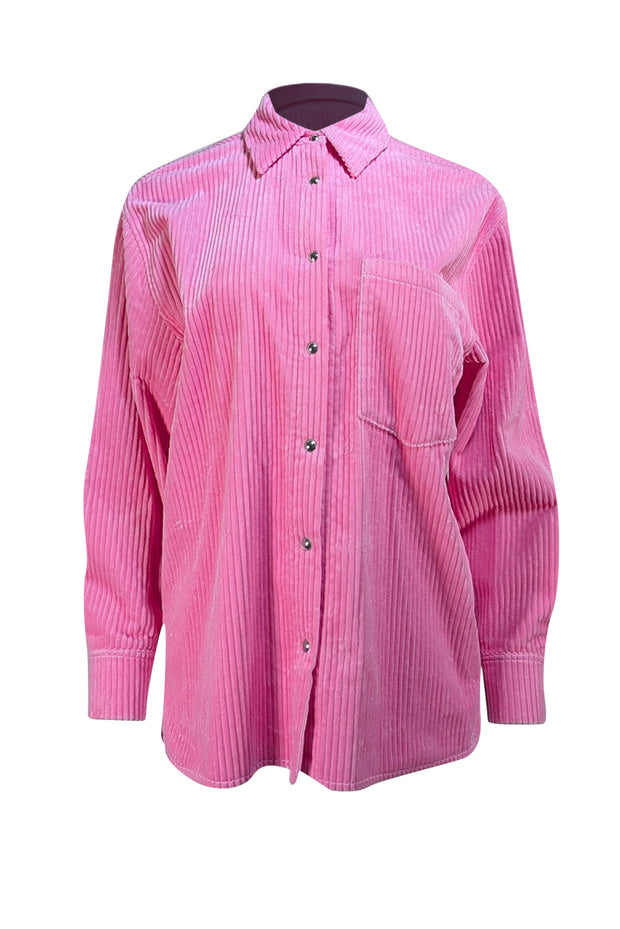 IRO - Pink Corduroy Button Front "Jalini" Shirt Sz 2 - Current Boutique