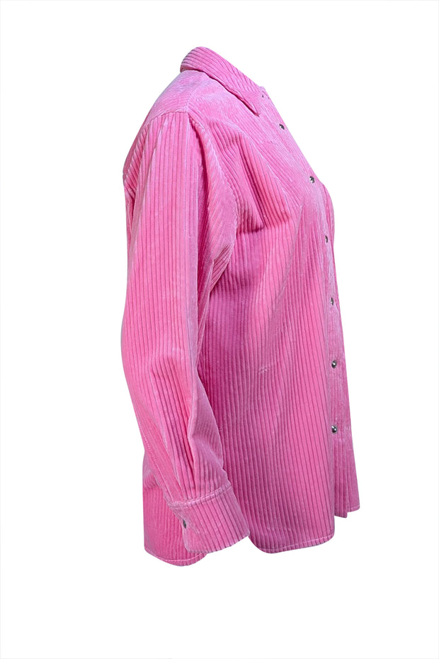 IRO - Pink Corduroy Button Front "Jalini" Shirt Sz 2 - Current Boutique