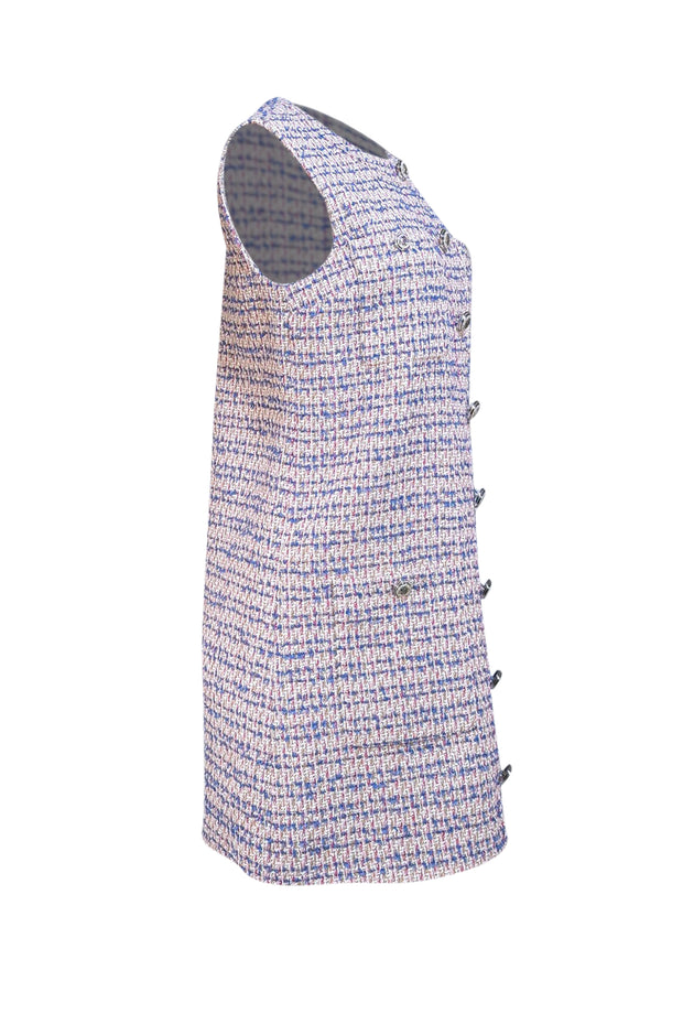 Veronica Beard - Pink, Blue, White, & Tan Tweed Sleeveless Dress Sz 4 - Current Boutique