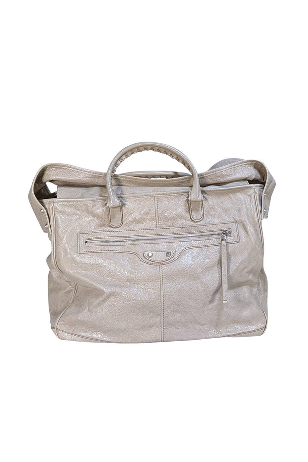 Balenciaga - Light Grey Leather Large City Shoulder Bag