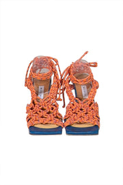 Miista - Orange Rope Gladiator Square Toe Strappy Heels Sz 8 - Current Boutique