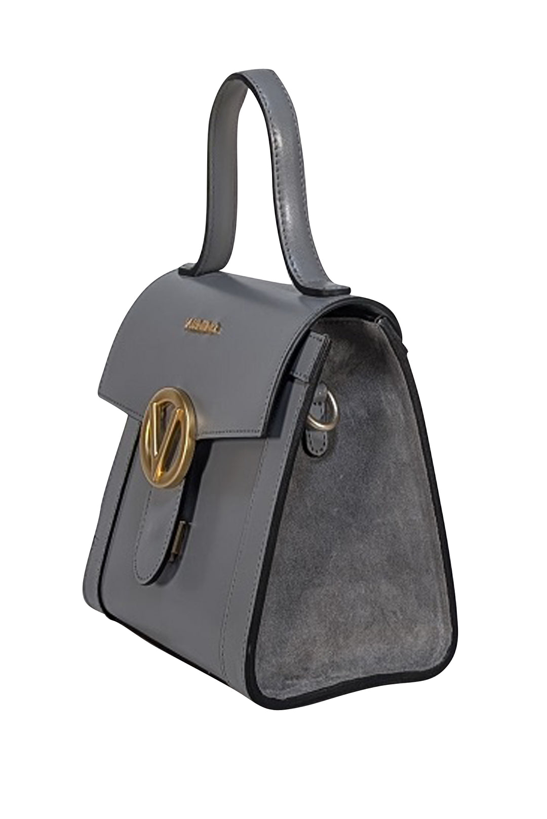 Mario Valentinoグレー ハンドバッグ Valentino by Mario Valentino - Grey Leather & Suede Top Handle Bag