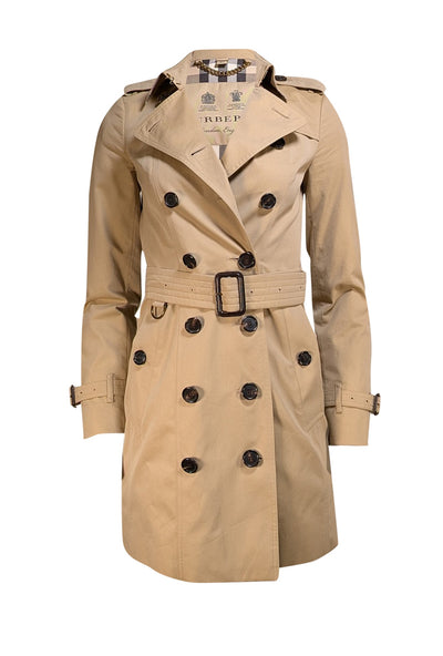Burberry - Beige Belted "Sandringham" Trench Coat Sz 2 - Current Boutique
