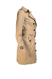 Burberry - Beige Belted "Sandringham" Trench Coat Sz 2 - Current Boutique